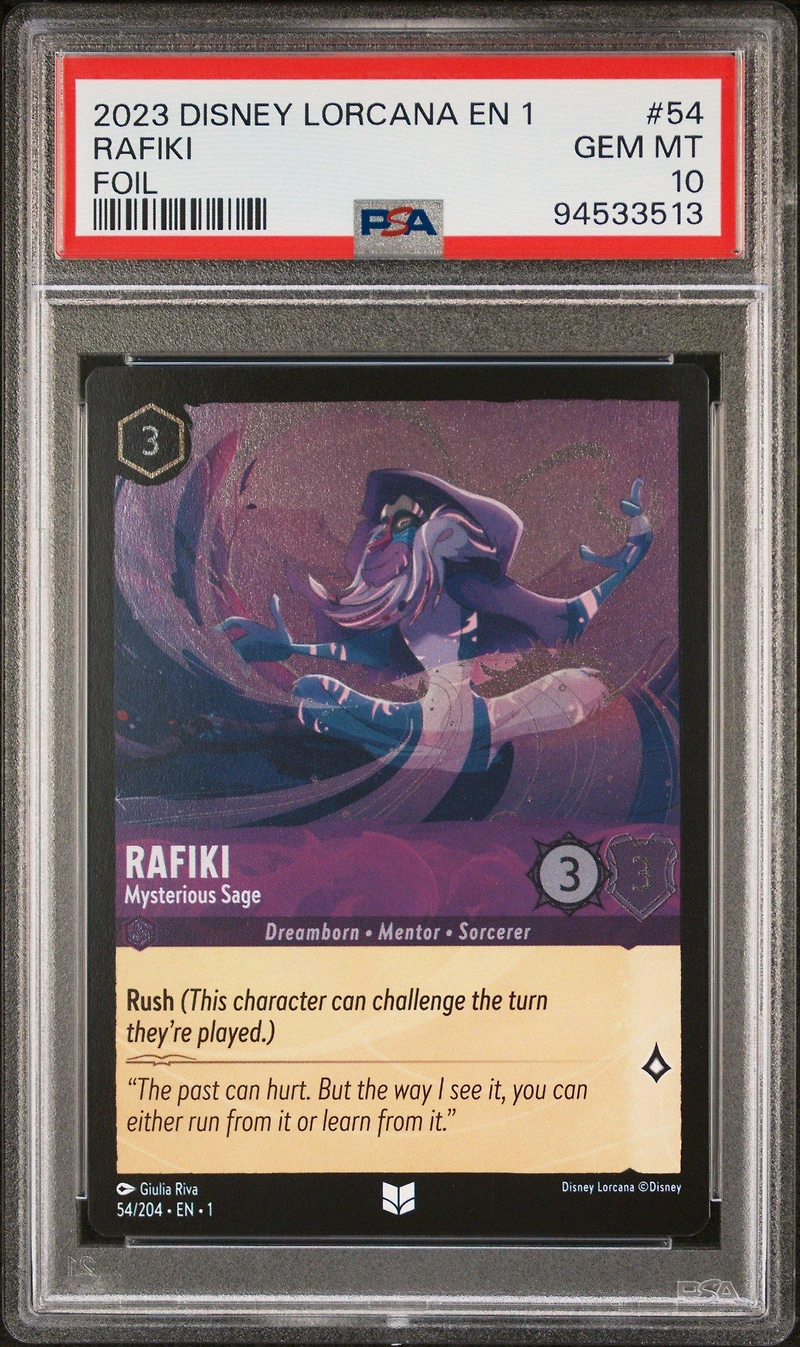 2023 Disney Lorcana En 1-the First Chapter 54 Rafiki - Mysterious Sage Foil PSA 10