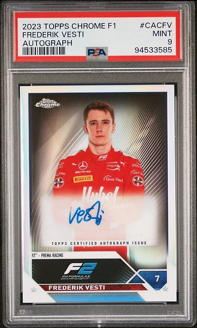2023 Topps Chrome Formula 1 Chrome Autographs Cacfv Frederik Vesti PSA 9