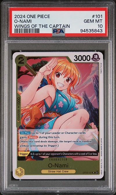 2024 One Piece Wings Of The Captain 101 O-nami PSA 10