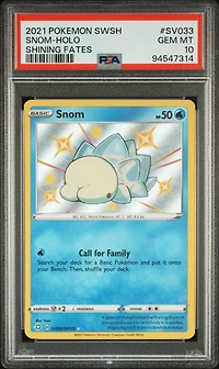 2021 Pokemon Sword & Shield Shining Fates Sv033 Snom-holo PSA 10