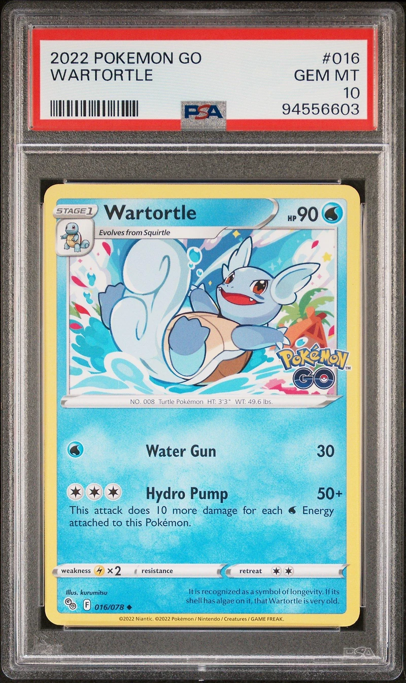2022 Pokemon Go 016 Wartortle PSA 10