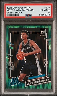 2023 Panini Donruss Optic 225 Victor Wembanyama Green Shock PSA 10