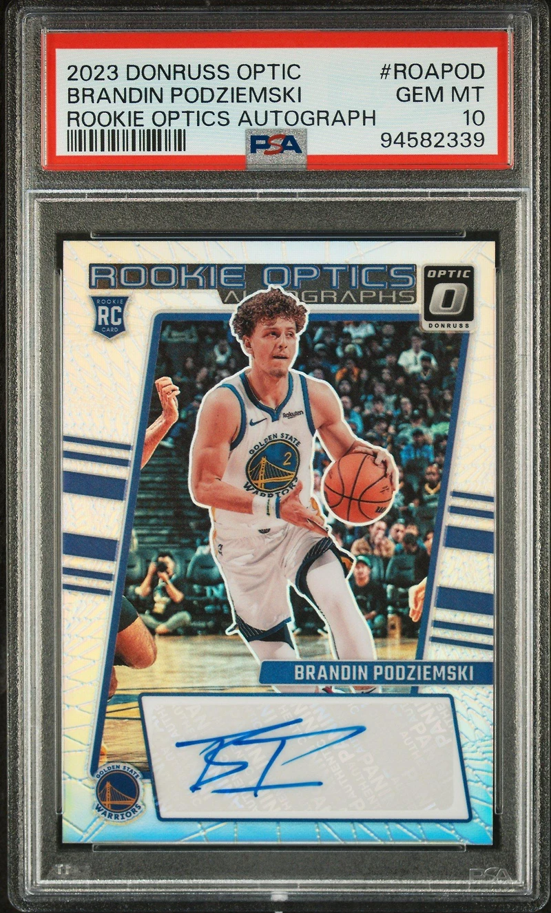 2023 Panini Donruss Optic Rookie Optics Autographs Roapod Brandin Podziemski PSA 10