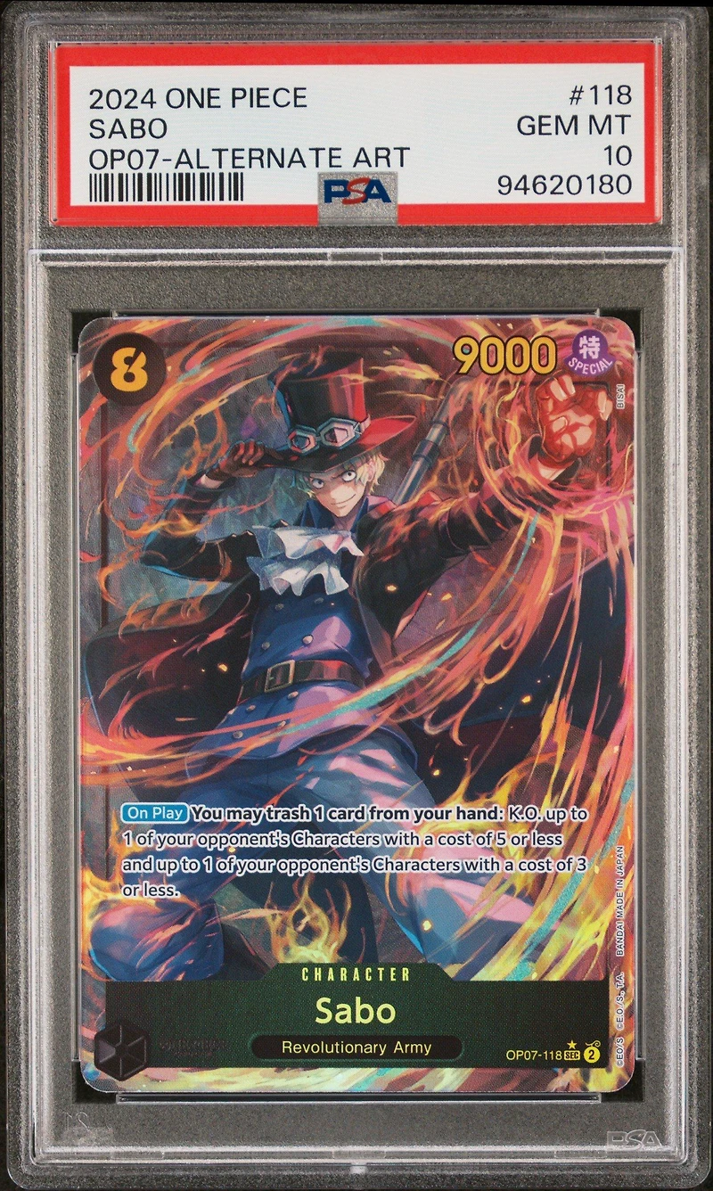 2024 One Piece Op07-500 Years In The Future 118 Sabo Alternate Art PSA 10