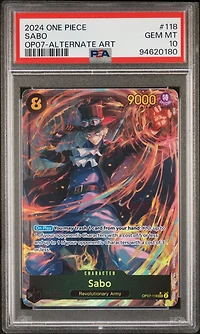 2024 One Piece Op07-500 Years In The Future 118 Sabo Alternate Art PSA 10