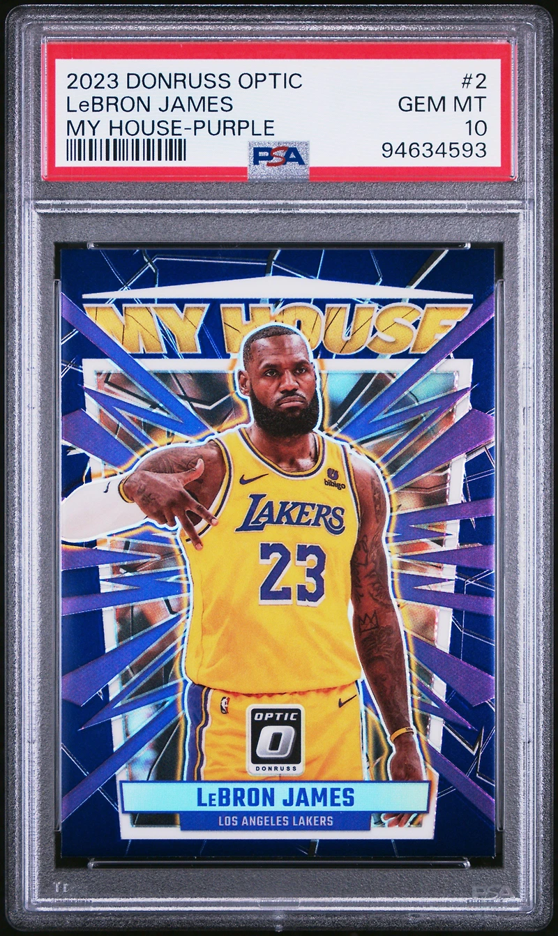 2023 Panini Donruss Optic My House 2 Lebron James Purple PSA 10