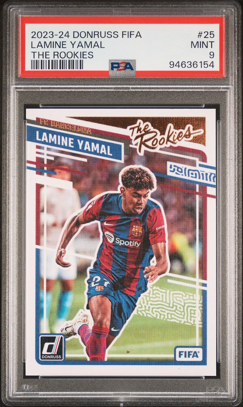 2023-24 Panini Donruss Fifa The Rookies 25 Lamine Yamal PSA 9