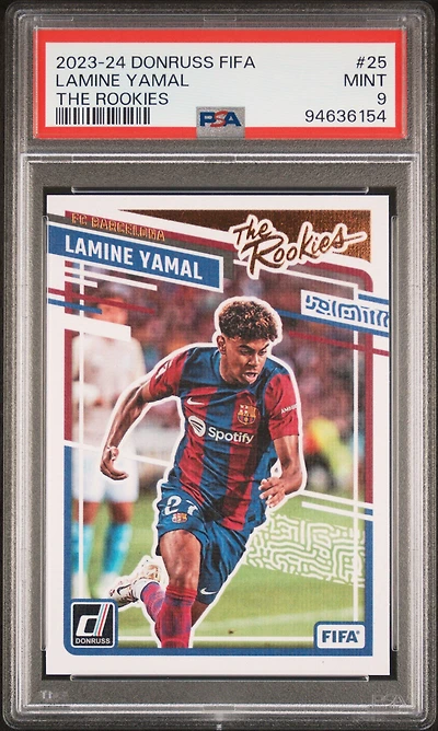 2023-24 Panini Donruss Fifa The Rookies 25 Lamine Yamal PSA 9