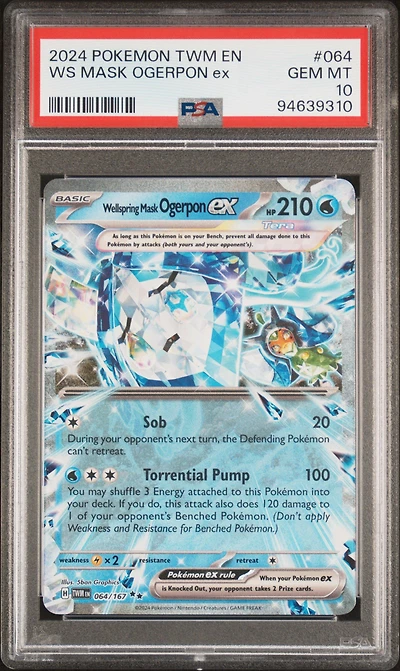 2024 Pokemon Twm En-twilight Masquerade 064 Wellspring Mask Ogerpon Ex PSA