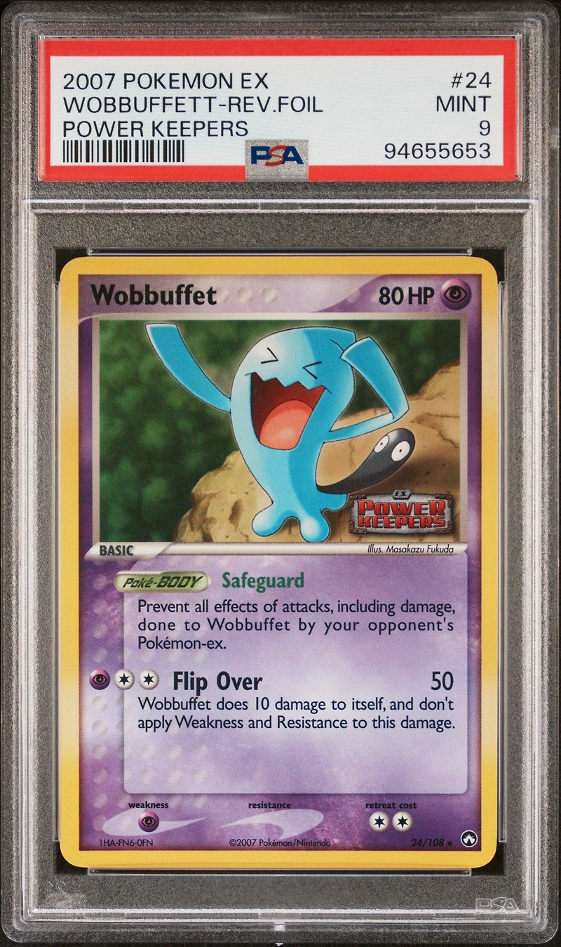 2007 Pokemon Ex Power Keepers 24 Wobbuffet-reverse Foil PSA 9