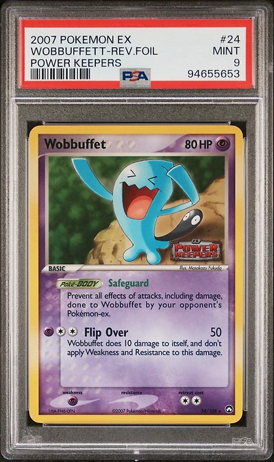 2007 Pokemon Ex Power Keepers 24 Wobbuffet-reverse Foil PSA 9