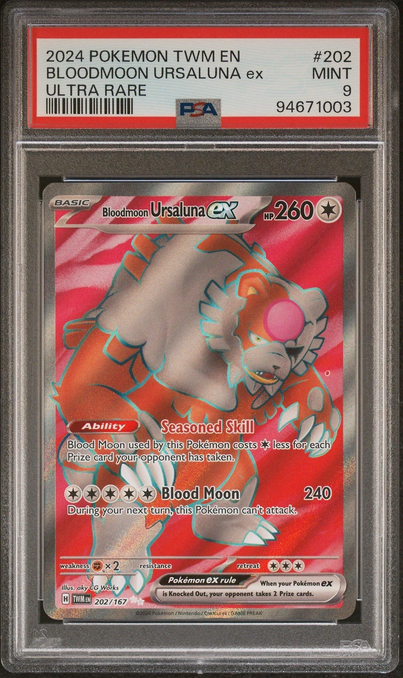 2024 Pokemon Twm En-twilight Masquerade 202 Bloodmoon Ursaluna Ex Ultra Rare PSA