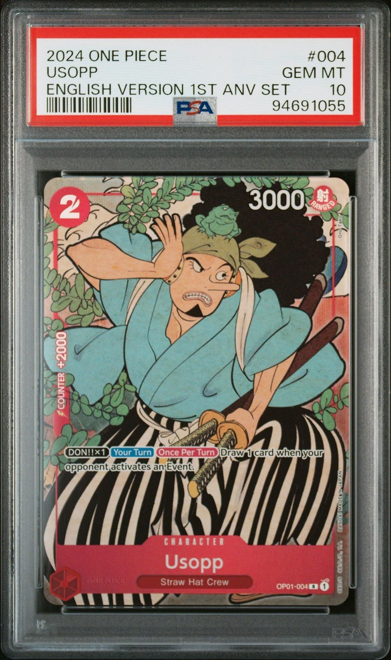 2024 One Piece English Version 1st Anniversary Set 004 Usopp PSA 10
