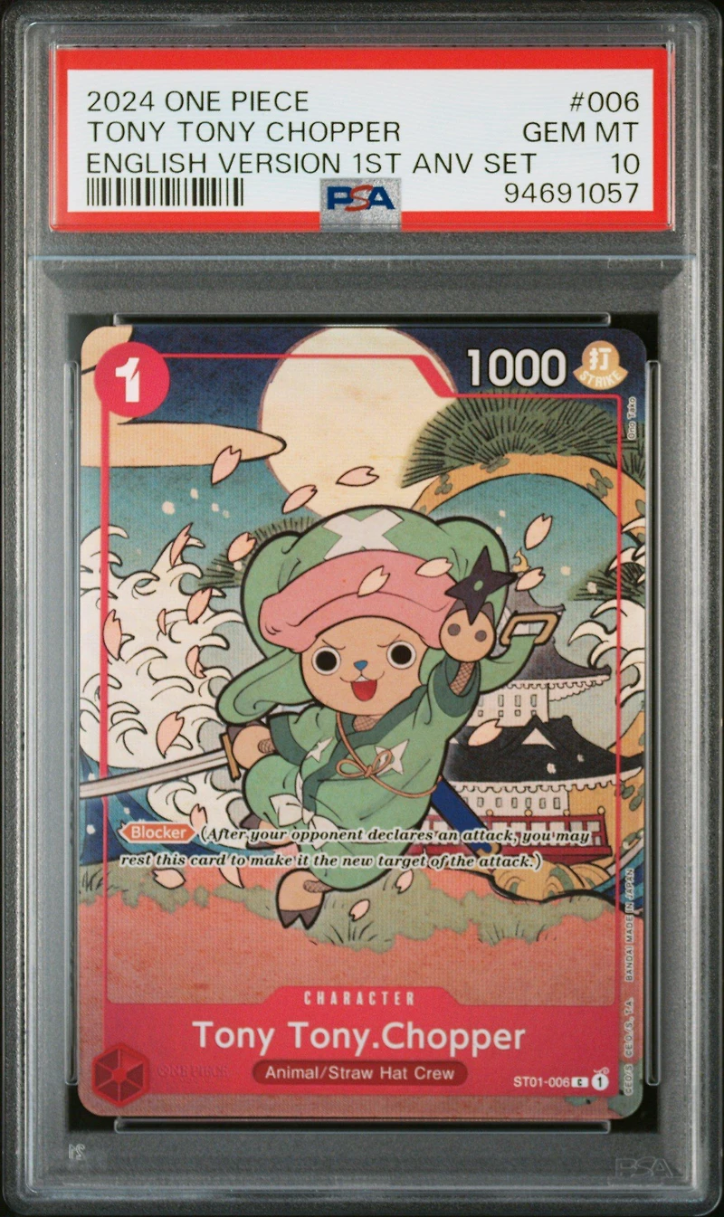 2024 One Piece English Version 1st Anniversary Set 006 Tony Tony Chopper PSA 10