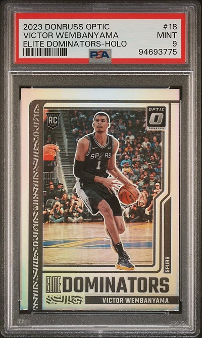 2023 Panini Donruss Optic Elite Dominators 18 Victor Wembanyama Holo PSA 9