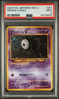 2000 Pokemon Japanese Neo 2 201 Unown A-holo PSA 9