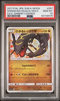 2017 Pokemon Japanese Sun & Moon Strength Expansion Pack Shining Legends 057 Shining Rayquaza-holo PSA 10