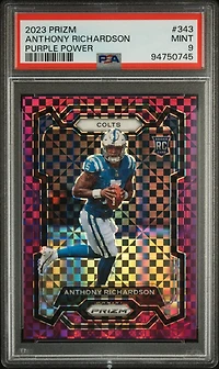 2023 Panini Prizm 343 Anthony Richardson Purple Power PSA 9