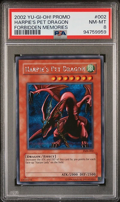 2002 Yu-gi-oh! Fmr-forbidden Memories Promo 002 Harpie's Pet Dragon PSA 8