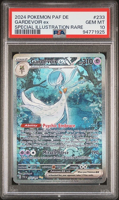 2024 Pokemon German Paf De-paldean Fates 233 Gardevoir Ex Special Illustration Rare PSA 10