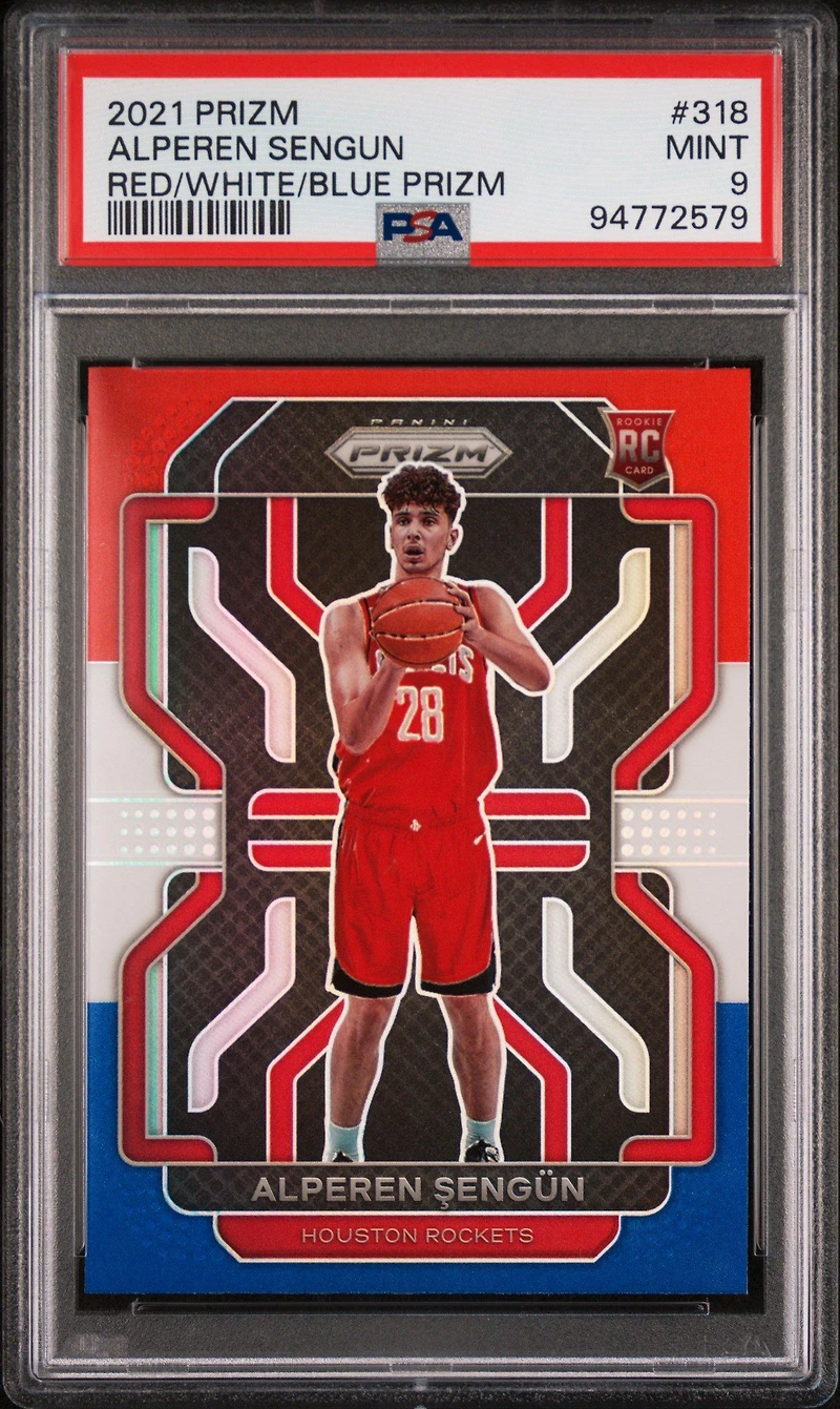 2021 Panini Prizm 318 Alperen Sengun Red/white/blue Prizm PSA 9