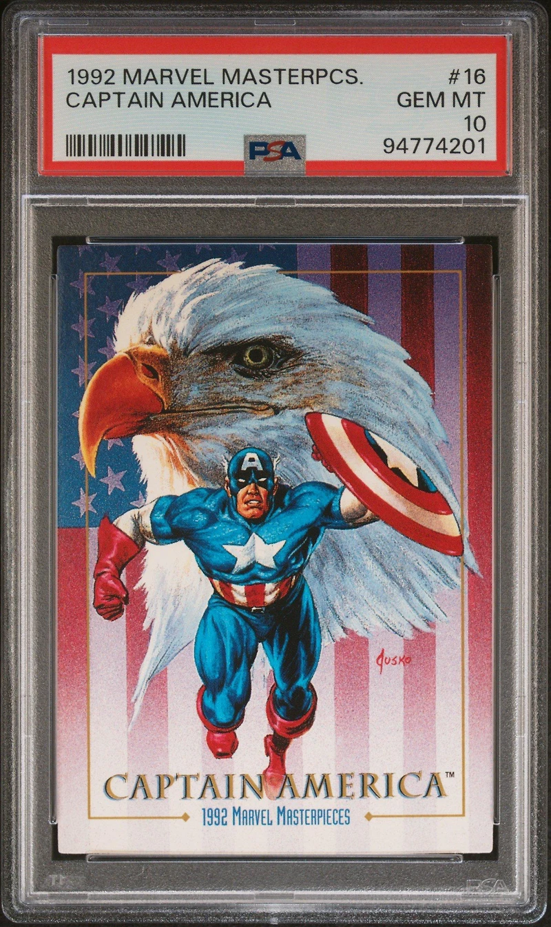 1992 Marvel Masterpieces 16 Captain America PSA 10