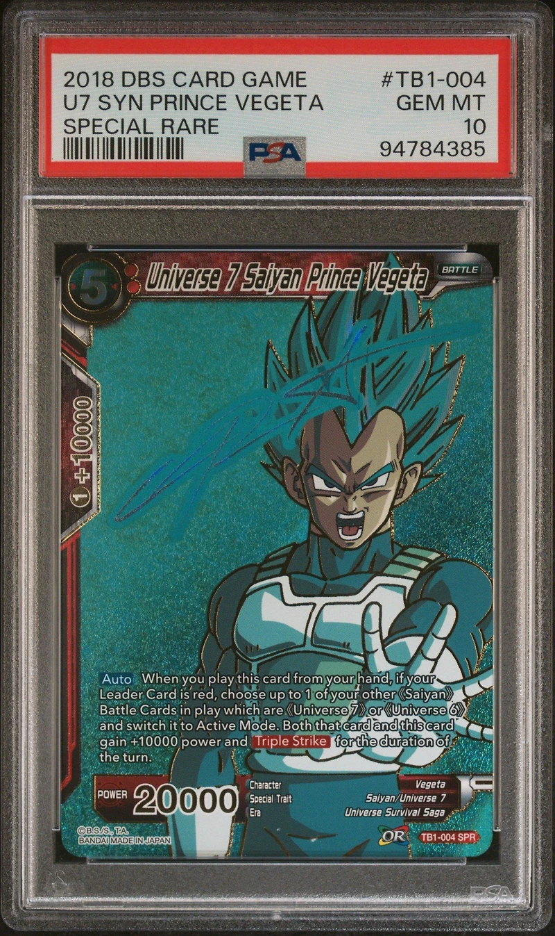 2018 Dragon Ball Super Card Game Themed Booster 1 Tournament Of Power Tb1-004 Universe 7 Saiyan Prince Vegeta Special Rare PSA 10