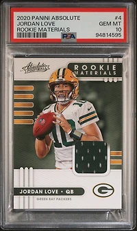 2020 Panini Absolute Rookie Materials 4 Jordan Love PSA 10