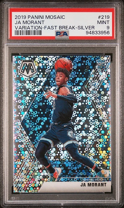 2019 Panini Mosaic 219 Ja Morant Variation-fast Break-silver PSA 9