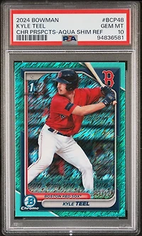 2024 Bowman Chrome Prospects Bcp48 Kyle Teel Aqua Shimmer Refractor PSA 10