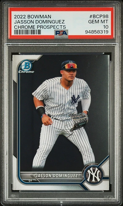 2022 Bowman Chrome Prospects Bcp98 Jasson Dominguez PSA 10