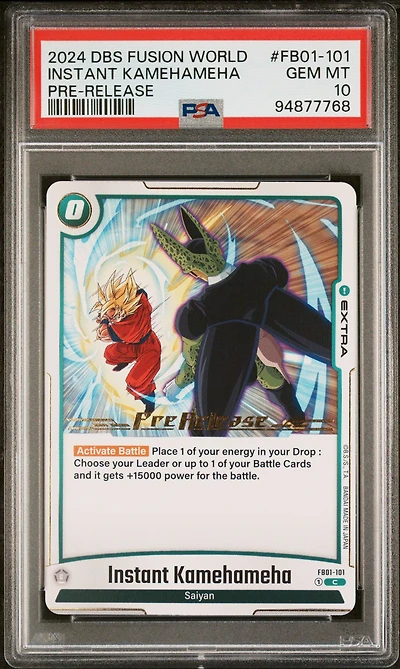 2024 Dragon Ball Super Card Game Fusion World Awakened Pulse Fb01-101 Instant Kamehameha Pre-release PSA 10