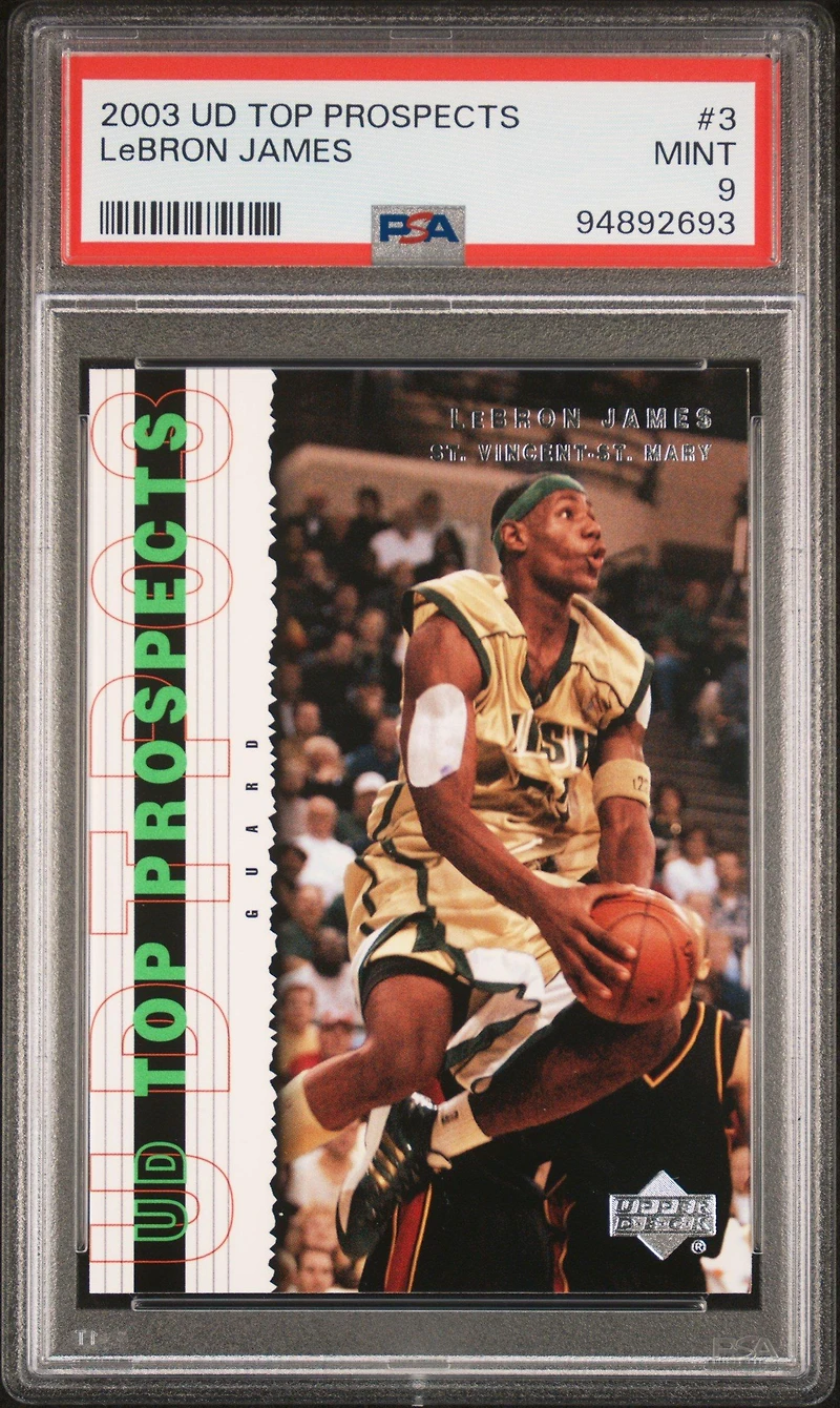 2003 Upper Deck Top Prospects 3 Lebron James PSA 9