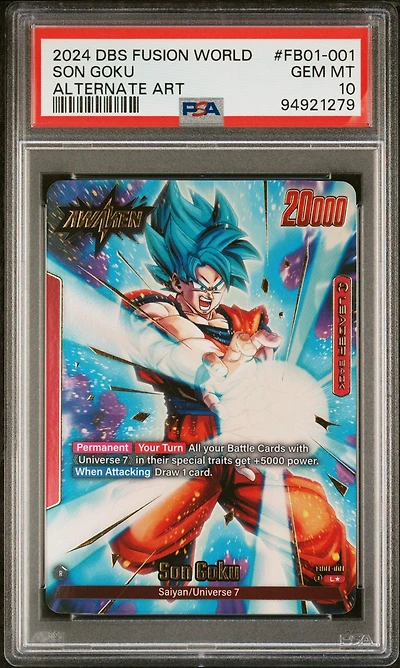 2024 Dragon Ball Super Card Game Fusion World Awakened Pulse Fb01-001 Son Goku Alternate Art PSA 10
