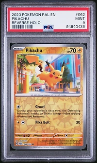2023 Pokemon Pal En-paldea Evolved 062 Pikachu Reverse Holo PSA 9