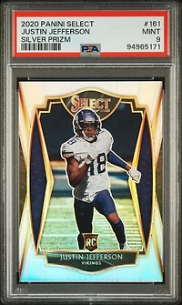 2020 Panini Select 161 Justin Jefferson Silver Prizm PSA 9