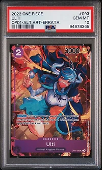 2022 One Piece Op01-romance Dawn 093 Ulti Alternate Art-errata PSA 10