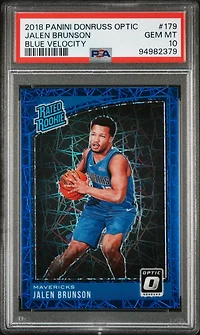 2018 Panini Donruss Optic 179 Jalen Brunson Blue Velocity PSA 10