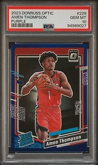 2023 Panini Donruss Optic 229 Amen Thompson Purple PSA 10