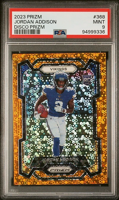 2023 Panini Prizm 368 Jordan Addison Disco Prizm PSA 9