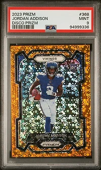 2023 Panini Prizm 368 Jordan Addison Disco Prizm PSA 9