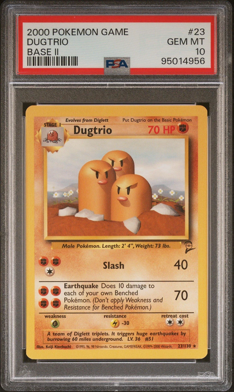 2000 Pokemon Game Base Ii 23 Dugtrio PSA 10