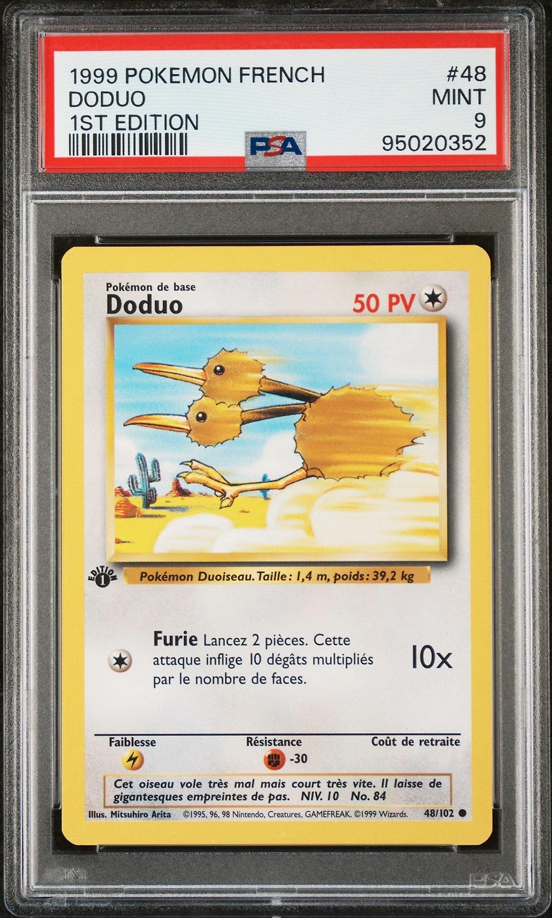 1999 Pokemon French 48 Doduo 1st Edition PSA 9