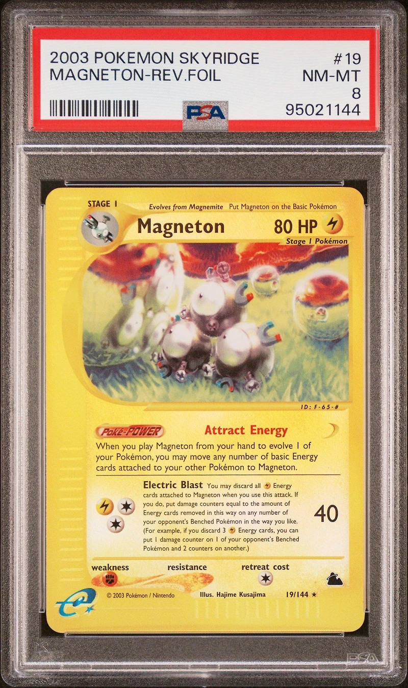 2003 Pokemon Skyridge 19 Magneton-reverse Foil PSA 8