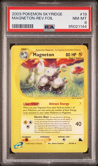 2003 Pokemon Skyridge 19 Magneton-reverse Foil PSA 8