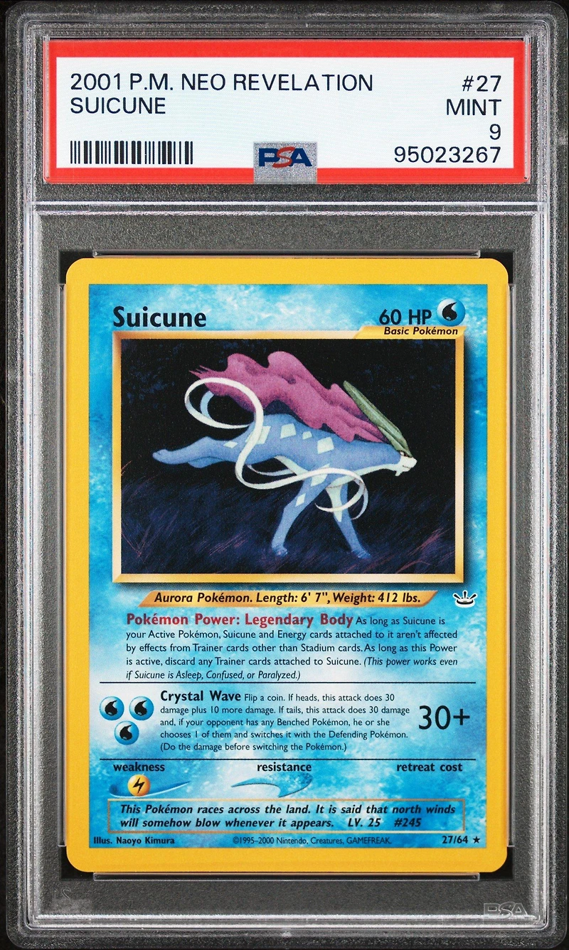 2001 Pokemon Neo Revelation 27 Suicune PSA 9
