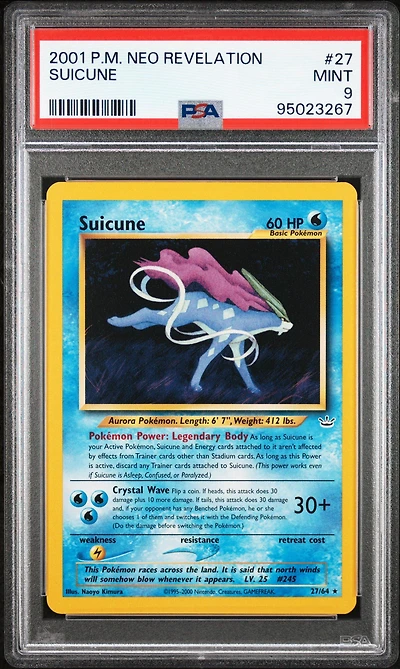 2001 Pokemon Neo Revelation 27 Suicune PSA 9