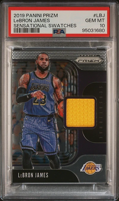 2019 Panini Prizm Sensational Swatches Lbj Lebron James PSA 10