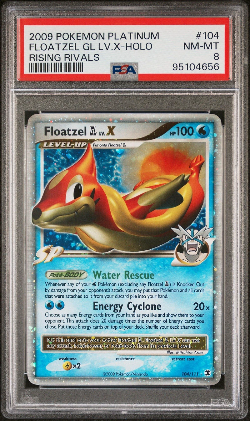 2009 Pokemon Platinum Rising Rivals 104 Floatzel Gl Lv.x-holo PSA 8