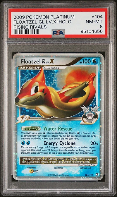 2009 Pokemon Platinum Rising Rivals 104 Floatzel Gl Lv.x-holo PSA 8
